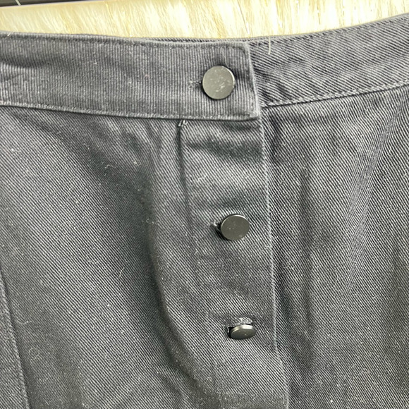 Whiskey Grade Womens Dynomite Denim Skirt Black Distressed Button Fly L New - Picture 2 of 7